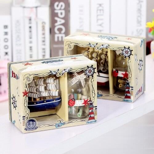 Creative Desktop Decoration Girls Gift Sailing Ship Flash Wishing Bottle Set With Note Stars Drifting Bottle Glass