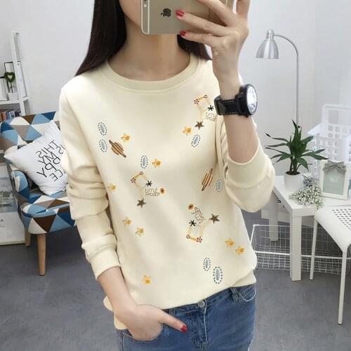 2020 New Autumn Winter Women Thicken Warm Pullover Sweatshirt Coat High Quality Embroidery Velour Sweatshirt Tracksuit