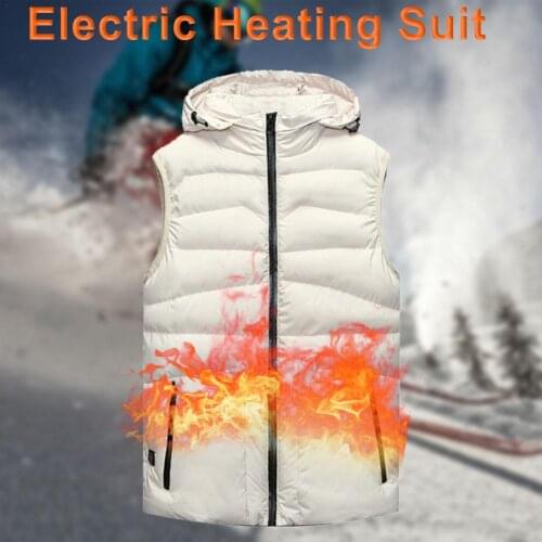 Winter Men Collar Cotton Heating Vest Graphene Electric Vest USB Security Intelligent Constant Temperature Heating Suit