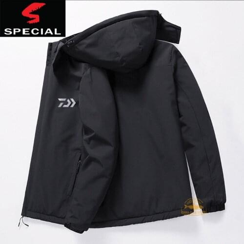 Winter DAIWA Fishing Clothes Mens Outdoor Waterproof and Warm Fishing Jacket Sports Plus Velvet Wear-resistant Fishing Jacket