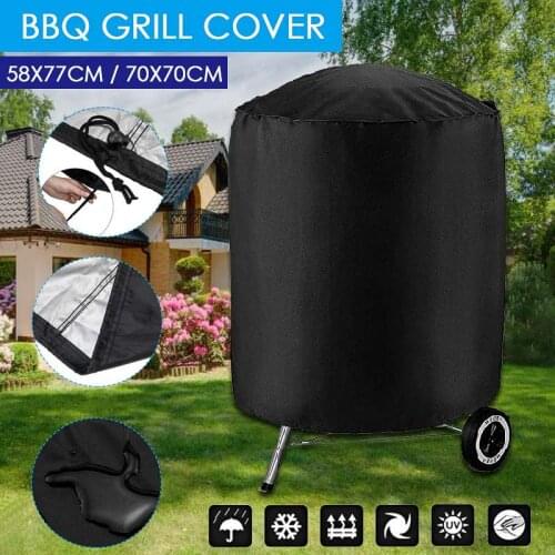 2Sizes Black Waterproof BBQ Cover BBQ Accessories Grill Cover Anti Dust Rain Dust-proof Electric Barbeque Grill Protector Covers