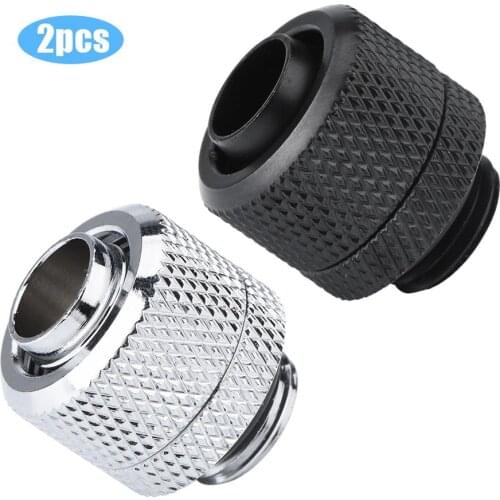 2pcs G1/4 Thread Water Cooling Fittings Flexible Tube Connector Brass Two-Touch Fitting for 9.5X12.7mm Soft Tube