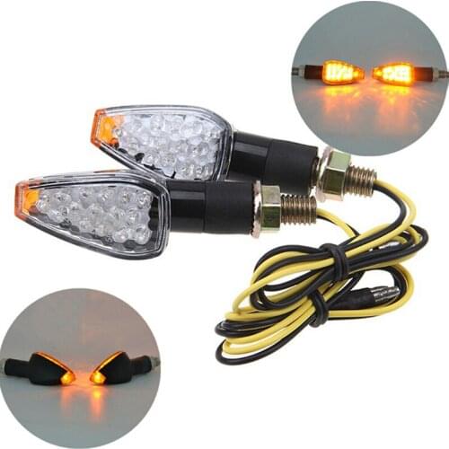 2 PCS Universal Waterproof 12V Motorcycle Turn Signal Lamp Amber Light Indicator LED Front or Rear Turn Indicator Light Blinker