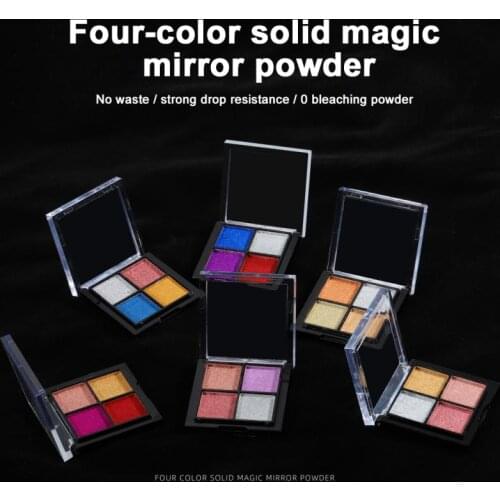 4 Colors Nail Art Powder Solid Powder Mirror Titanium Non-flying Pearlescent Effect Professional Nail Powder Flakes Manicure