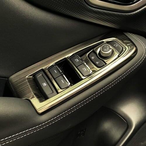 For Subaru Forester SK 2018 2019 2020 Carbon Fiber Car Door Armrest Panel Handle Holder Window Lift Switch Button Cover Trim