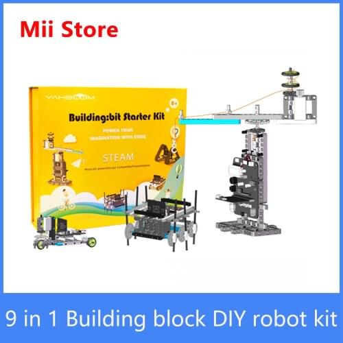 Yahboom BBC Micro:bit V2 Building:bit Programming STEM Educational DIY Robot Kit 9 in 1 Models