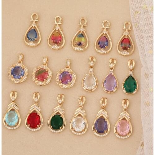 HAOSAW 2Pcs Jewelry Accessories/CZ Charms/DIY Making/Crystal Pendant For Necklace/Hand Made/Jewelry Findings & Components