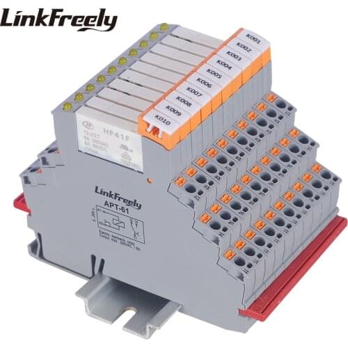 APT-61 HF41F12-ZST 10pcs Plug-in Relay Module & Board Common Positive Pole Input 12VDC Output 6A/250VAC 30VDC Contact Relay