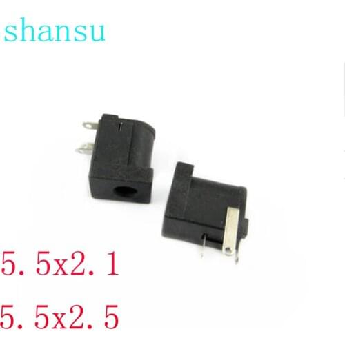 Free shipping 10pcs Hot Sales DC-005 DC Power Jack Socket Connector DC005 5.5*2.1mm 5.5*2.5MM socket Round the needle