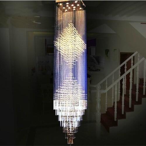 FREE SHIPPING Luxury Large Modern Chandelier K9 Crystal square Art Luminaire Decoration Luster Designer Ceiling Chandeliers