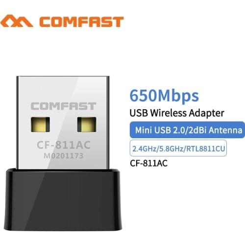 Comfast CF-811AC 650Mbps Wireless USB Wifi Adapter Receiver 2.4+5 Ghz USB Wifi 802.11n/g/b/ac Network Card For PC Wi-fi Dongle