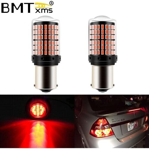 BMTxms 2x Canbus P21W 1156 BA15S LED Bulb For Skoda Superb Octavia 2 FL 2010 2011 2012 2013 LED Red Warnning Brake Light Lamp