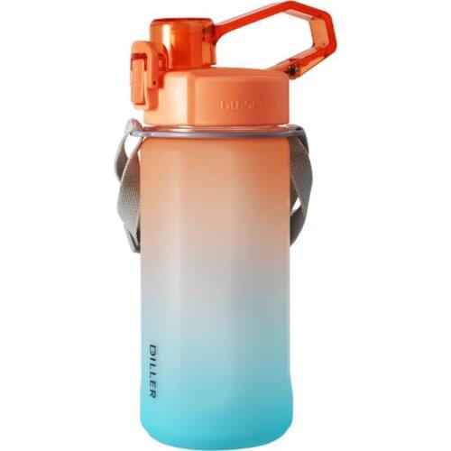 1050ML/2000ML Water Bottle Leak-proof One-piece Design With Handle Straw Motivational Water Bottle With Measuring Scale For Gym