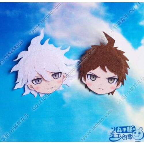 Anime Danganronpa Hinata Hajime Komaeda Nagito Figure 4905 Badges Nonwoven Fabric Button Brooch Pin Gifts Kids Toy