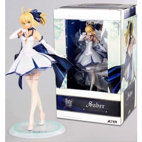 Fate/stay Night Anime Figure Saber White Dress Code Ver Action Figure Destiny Night Saber Collectible Model Toys Decoration