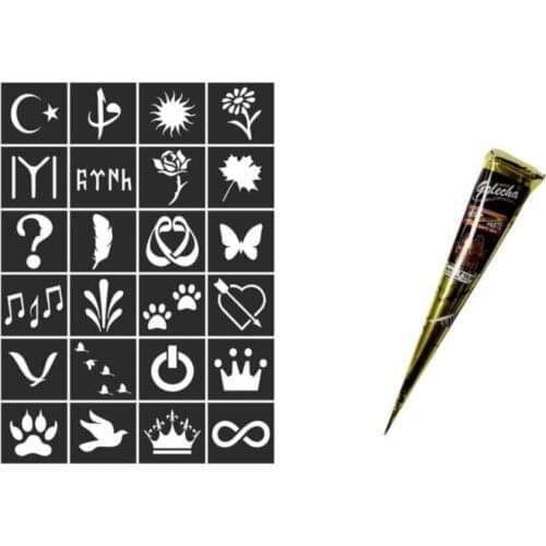 Henna Mould + Black Golecha Indian henna henna хна для бровей henna powder плетка