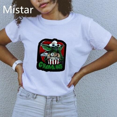 Mogwai Gremlins T-Shirt funny Movie T Shirt New Fashion Women tshirt O Neck y2k aesthetic Short Sleeve Ladies Tee Shirt