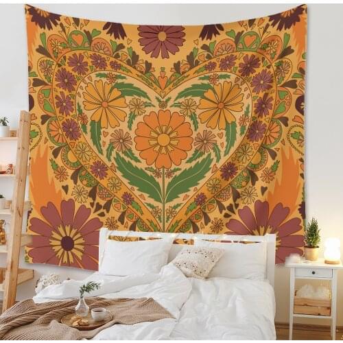 Indian Floral Mandala Tapestry Wall Hanging Urban Outfitters Heart Pattern Vintage Wall Tapestry Hippie Boho Decor Wall Carpets