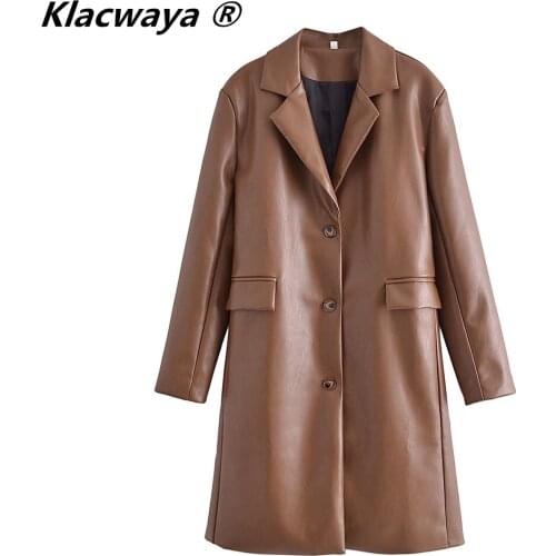 Женские зимние кожаные куртки Klacwaya China At AliExpress