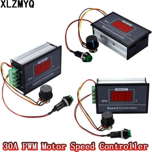 PWM DC Motor Controller 6V 12V 24V 48V 30A PWM Speed Adjustable Stepless Regulator Motor Forward and Reverse Switch Start/stop