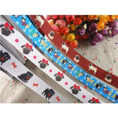 17092052,New arrival 7/8" (22mm) 5 yards/lot pet dog printed grosgrain ribbons cartoon ribbon DIY handmade materials