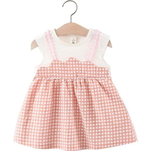 Floral Baby Girls Summer Dress Sleeveless Toddler Clothes Summer Princess Cotton Linen Kids Clothes