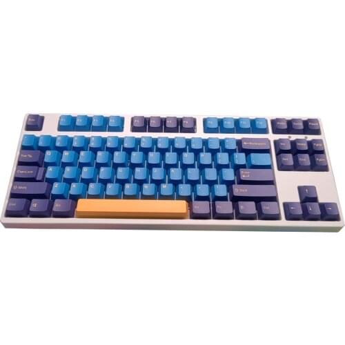 123 Keys Nautilus Blue Double Shot PBT Keycap For 61 64 68 84 97 96 98 Keys Layout Mechanical keyboard