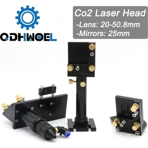 CO2 Laser Head Mirror Mount Set Silicon Reflect Mirror 25mm USA Focus Lens 20mm-50.8mm for Laser Engraving Cutting Machine