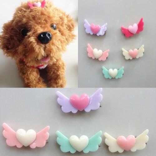 2016 New arrival resin angel wing dog bows pet grooming accessories,cute pet accessories dog hair bow for small dogs 100pcs