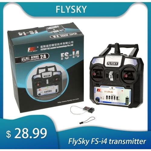 GOOLRC FS-i4 AFHDS 2A 2.4GHz 4CH Radio System Transmitter with FS-A6 Receiver for RC Airplane Quadcopter Helicopter Parts Glider