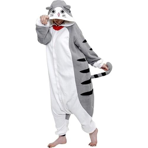 Cheese Cat Onesies For Adults Cartoon Kigurumi Womens pajamas Chi Cat Sleepwear Men Pyjamas Cosplay Costume Halloween Jumpsuit