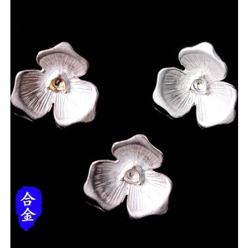 50pc Gold color Alloy Material Flower Shape Charm For DIY Clothing/Hair Wedding Handmade Jewelry Making