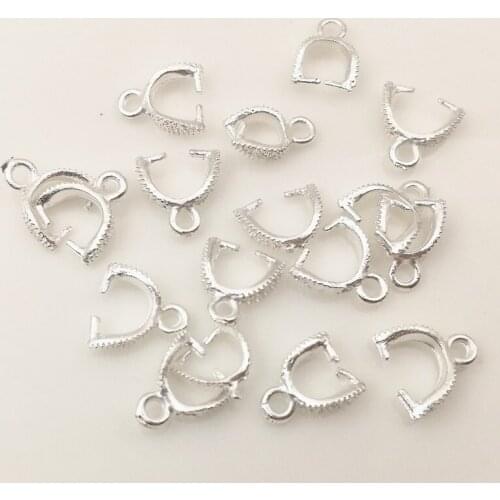 SIXTY TOWFISH 50 Pieces/lot DIY Jewelry Accessories Water Drop Pendant New 9 mm Silver color Alloy Frosted Melon Seed Buckle