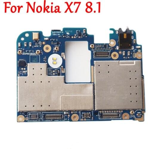 Tested Full Work Original Unlock Motherboard For Nokia 8.1 x7 64GB Logic Circuit Board Plate Global Firmware