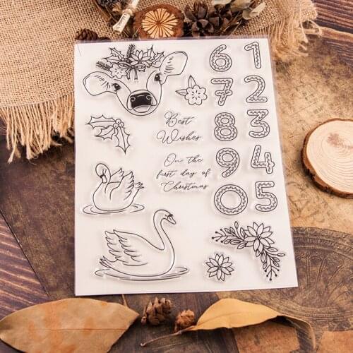 Deer number Transparent Clear Silicone Stamp/Seal for DIY scrapbooking/photo album Decorative clear stamp sheets A1520