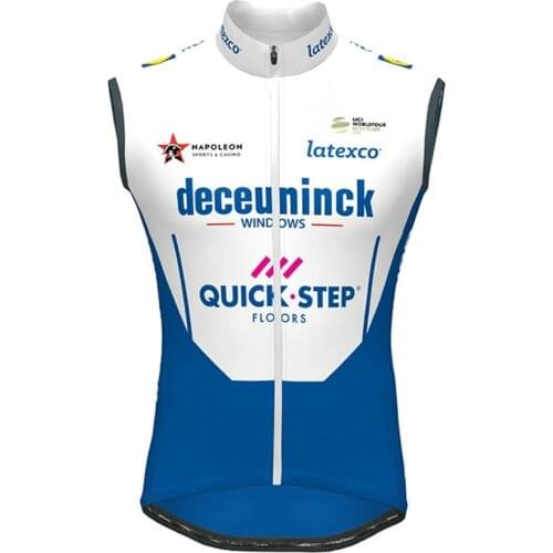 Quick Step 2020 Men Cycling Jersey Windbreaker Sleeveless Summer Rode Bicycle Short Clothing Blue Ropa Ciclismo Maillot Cyclisme