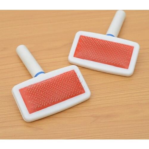 Pet Comb White Plastic Handle Dense Needle Comb Small White Comb White Airbag Comb with Protective Head Needle Comb Dropshipping