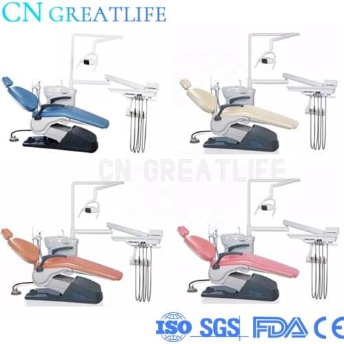 Luxury Dental Unit Chair Dental Chair with Operating Light Lamp Spittoon and Tray Price of Dental Chair