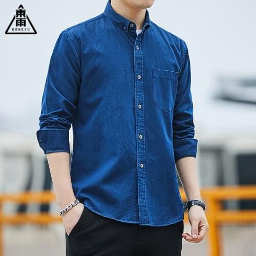 Mens Shirt New Style Pure Cotton Casual Long Sleeved Shirt Spring & Autumn Loose Boys Trendy Youth Jacket