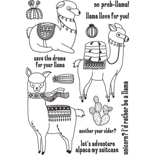 Cute Llamas Transparent Clear Silicone Stamp/Seal for DIY scrapbooking/photo album Decorative clear stamp sheets HEM10