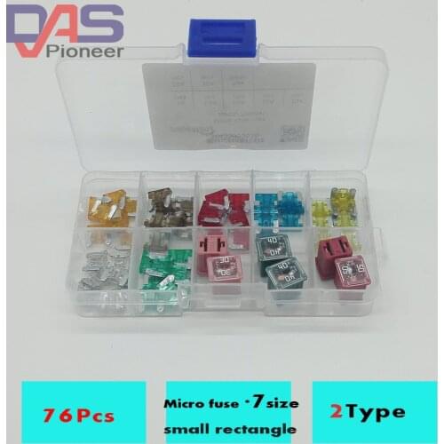 76pcs Mixed fuse box for rectangle LPJ small type Auto fuse 30A 40A 50A with low profile mini auto fuses blade 70pcs