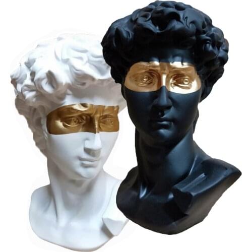 David Resin Statue Figurine Sculpture Art Deco Ornaments Home Office Decoration Decor Handmade Crafts Modern Head Portraits
