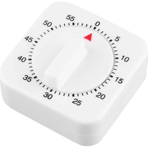 60 Minuten Kookwekker Count Down Alarm Herinnering Wit Vierkante Mechanische Timer Voor Keuken Eten Bereiden Bakken