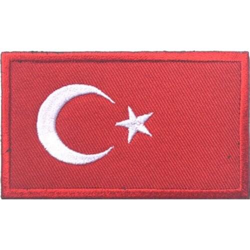 Turkey Flag 3D Embroidered Armband Turkish National Soldier Logo Morale Badge Clothing Backpack Hat Jacket Decorative Patch