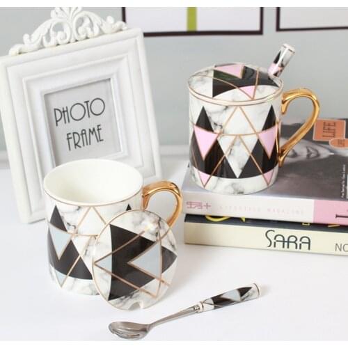 Creative Ceramic Mugs With Gold Handle Handmade Coffee Cups Tea Milk Mug Cup Gifts Home Decor