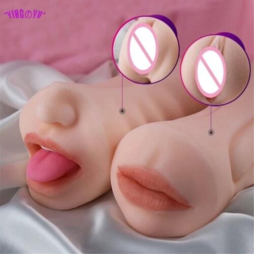 Adult Oral Sex Toys for Men Real Pocket Pussy Red Lips Big Mouth Penis Masturbation Sex Machine Male Masturbator Erotic Products