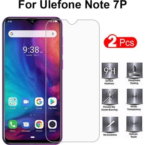 2PC Tempered glass Ulefone Note 7P Screen protector phone flim Screen protection Glass case cover for Ulefone Note 7P smartphone