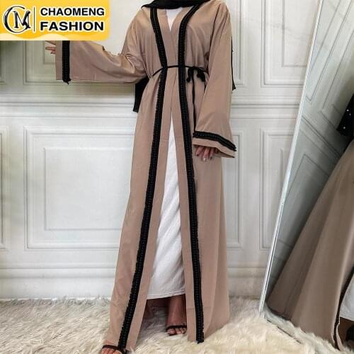 Middle East New Designs Beaded Elegant Jubah Muslim Fashion Ramadan Kimono Cardigan Dubai Abaya For Women Robe Coat Namaz Elbise