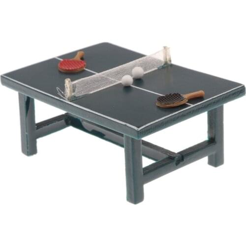 1:12 Dollhouse Miniature Accessories Mini Pong Complete Tennis Set