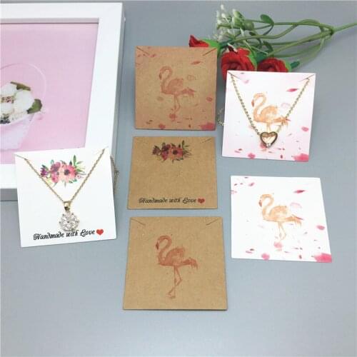 10pcs 5x5cm Various Square Kraft Necklace/Hanging/Bracelet Display Card Fashion Jewelry Price Label Card